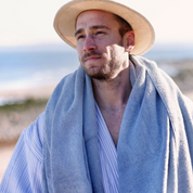 Bathrobe - Powder Blue Stripes