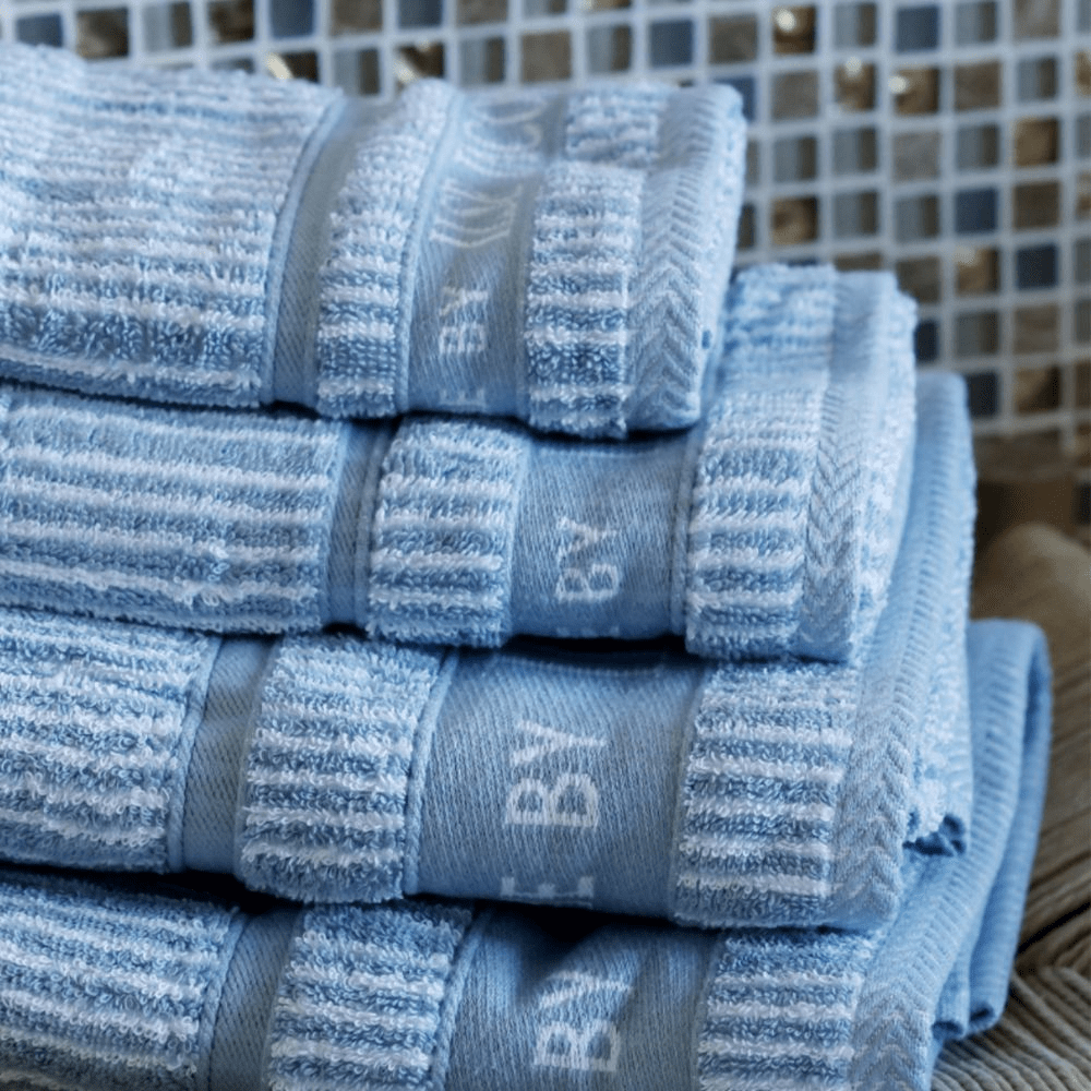 Hand Towel - Set of 2 pcs - Powder Blue Stripes