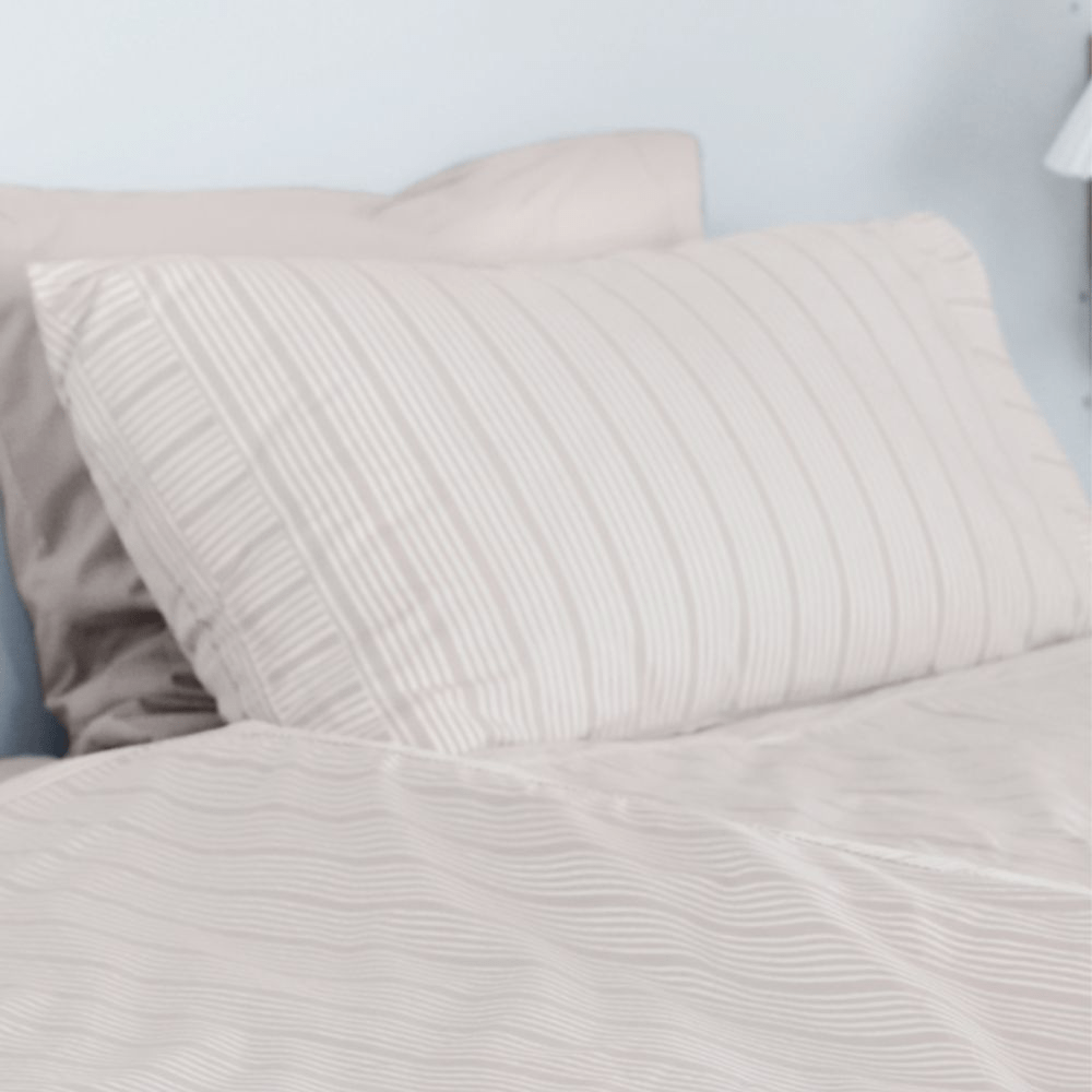 Pillow case - Sand Beige Stripes - 50x70