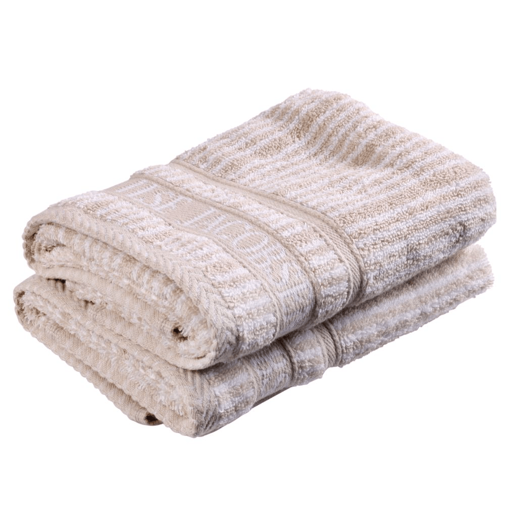 Guest Towel Set of 2 pcs Sand Beige Stripes