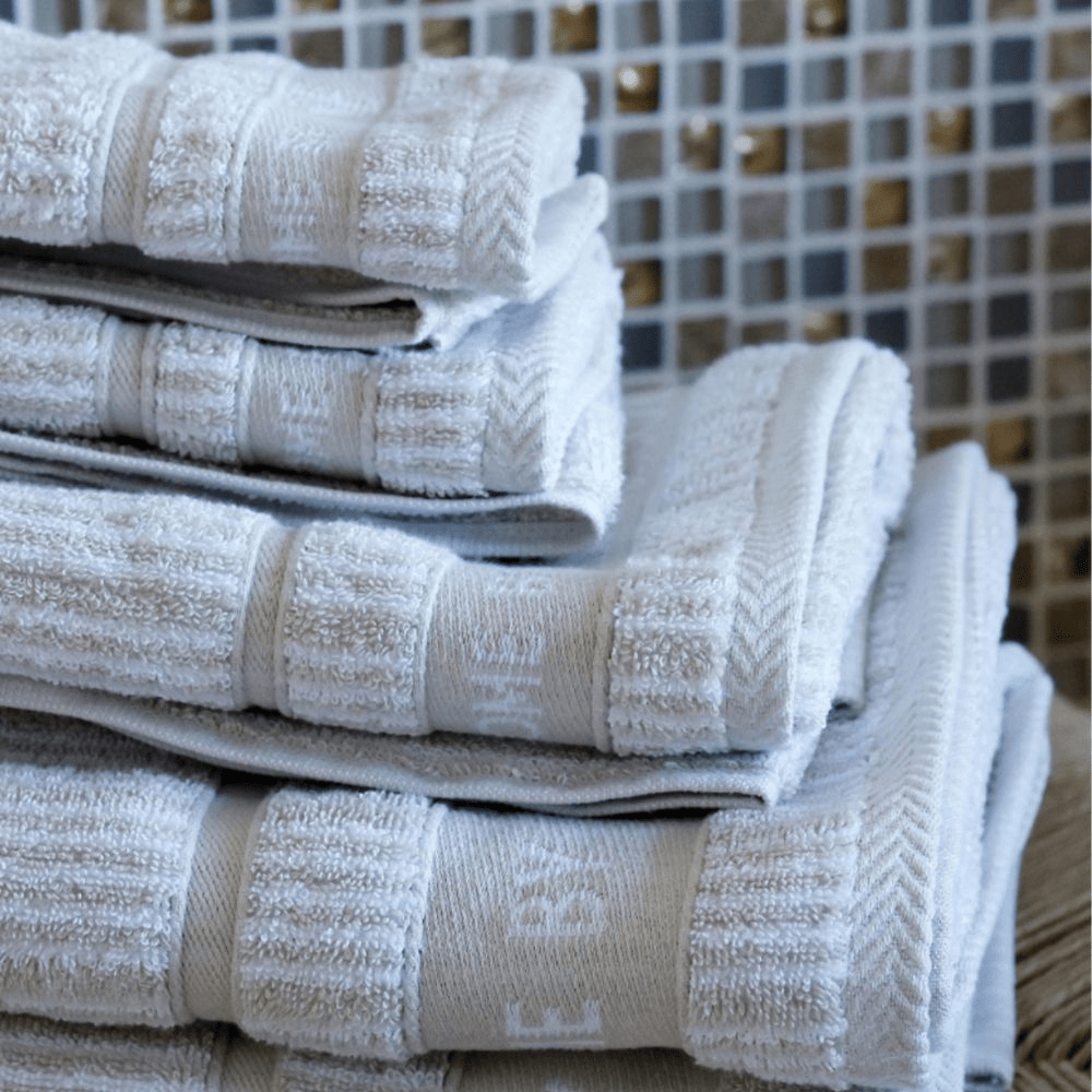 Bath Towel - Sand Beige Stripes