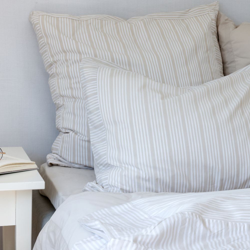 Duvet Set - Sand Beige Stripes - 140x220+50x70