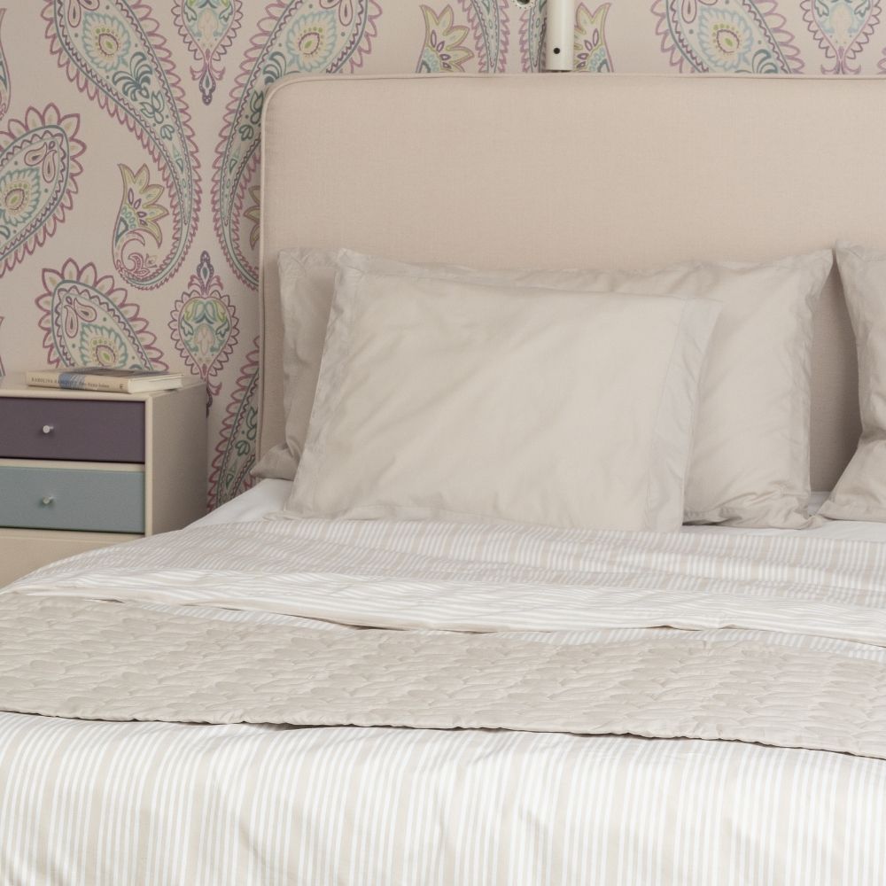 Dubbelt Påslakan - Sand Beige Randigt - 240x220