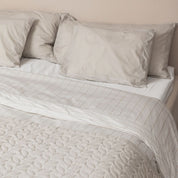 Dubbelt Påslakan - Sand Beige Randigt - 240x220