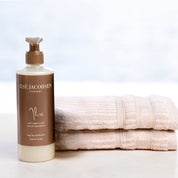 Welcome Ritual - Hand Soap & 2 pack Sand Beige Stripes Guest Towels