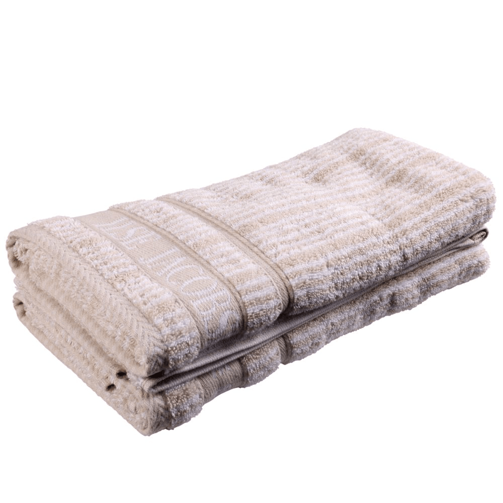 Hand Towel - Set of 2 pcs - Sand Beige Stripes