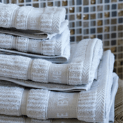 Bath Towel - Sand Beige Stripes - Home by Ilse Jacobsen