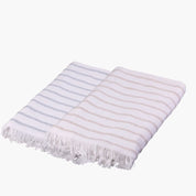 Hammam Duo - Powder Blue and Sand Beige Stripes - Home by Ilse Jacobsen
