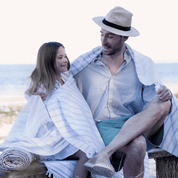 Hammam Towel - Powder Blue Stripes - Home by Ilse Jacobsen