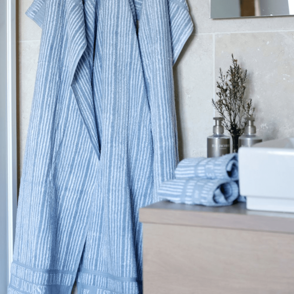 Hand Towel - Set of 2 pcs - Powder Blue Stripes - Home by Ilse Jacobsen