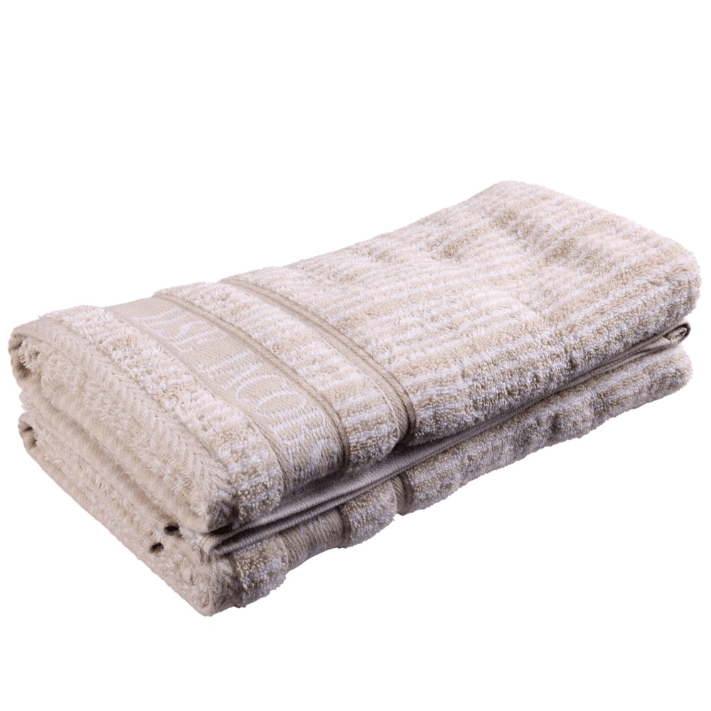 Hand Towel - Set of 2 pcs - Sand Beige Stripes - Home by Ilse Jacobsen