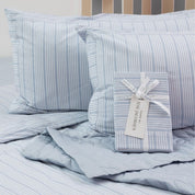 Hotel Pillow Case in Percale - Powder Blue Stripes - 50x90 - Home by Ilse Jacobsen