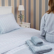 Hotel Pillow Case in Percale - Powder Blue Stripes - 50x90 - Home by Ilse Jacobsen