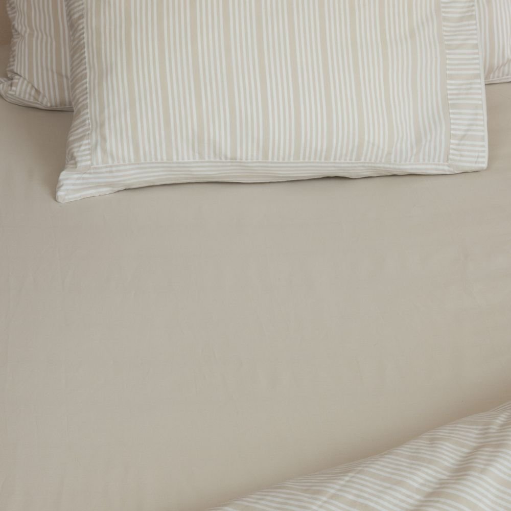 Percale Fitted sheet - Sand Beige - 160x200+40 cm - Home by Ilse Jacobsen