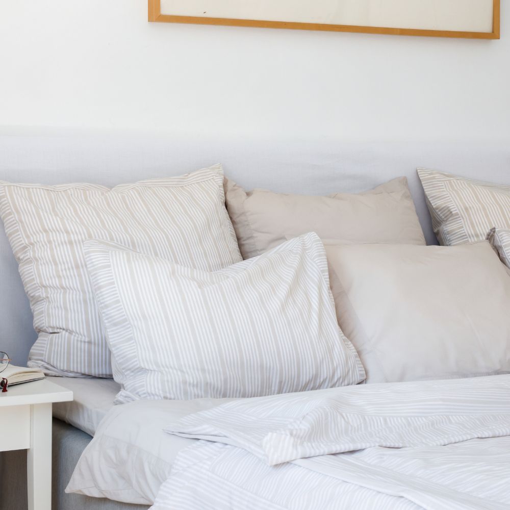 Pillow Case - Sand Beige Stripes - 65x65 - Home by Ilse Jacobsen