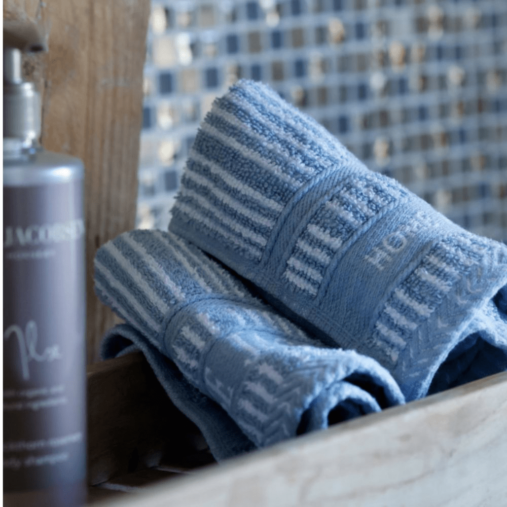 Wash cloth - Set of 4 pcs - Powder Blue Stripes - Home by Ilse Jacobsen