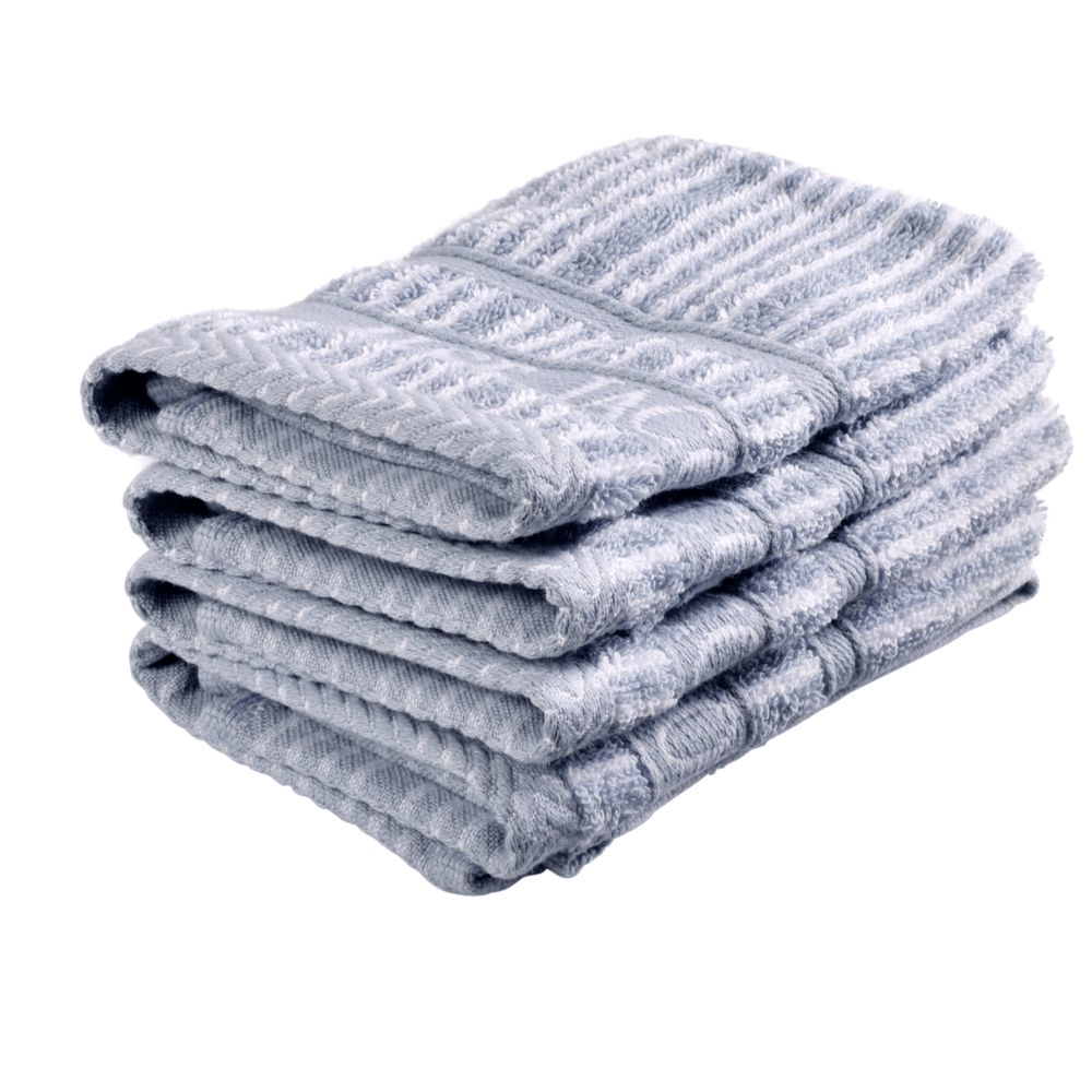 Wash cloth - Set of 4 pcs - Powder Blue Stripes - Home by Ilse Jacobsen