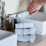 Wash cloth - Set of 4 pcs - Sand Beige Stripes - Home by Ilse Jacobsen