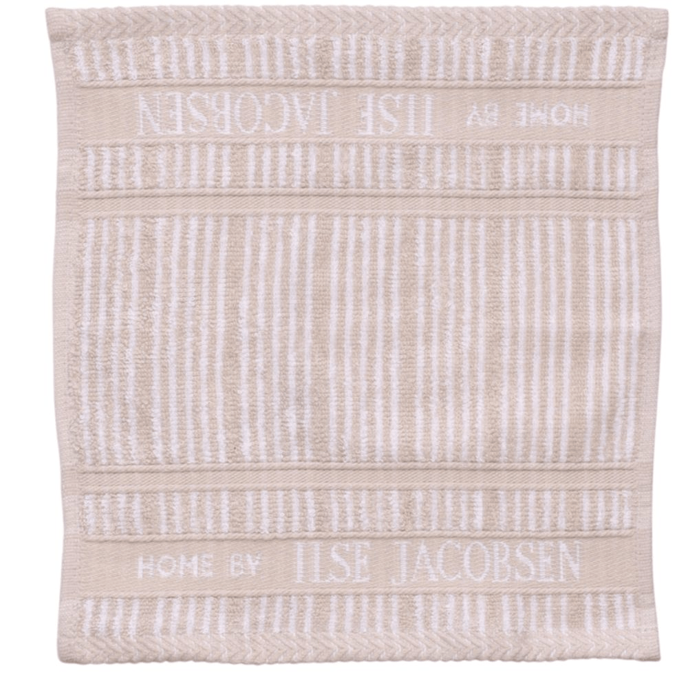 Wash cloth - Set of 4 pcs - Sand Beige Stripes - Home by Ilse Jacobsen